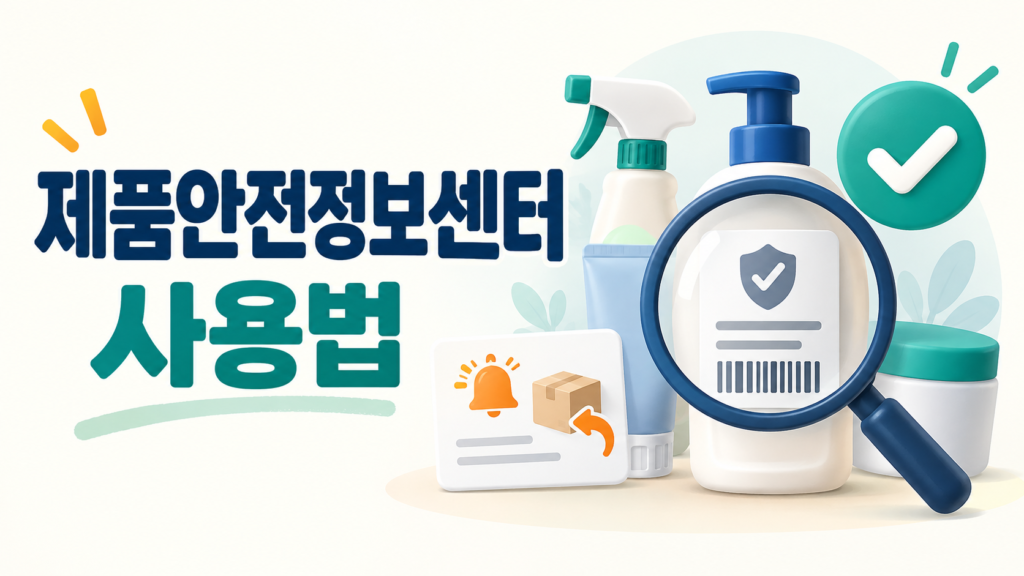 제품안전정보센터에서 생활제품 인증정보와 리콜 여부를 확인하는 방법을 표현한 대표이미지