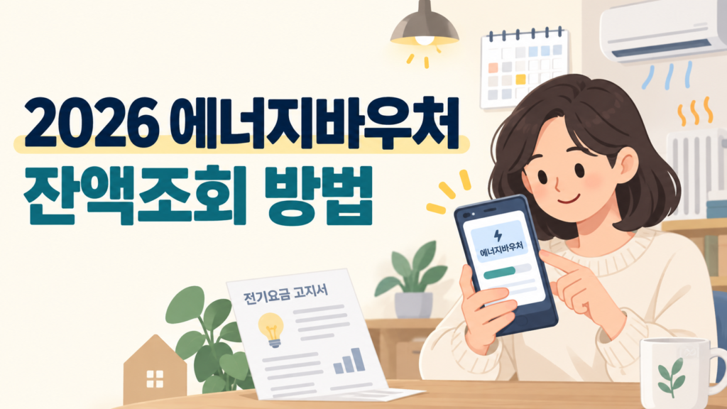 2026 에너지바우처 잔액조회 방법을 스마트폰으로 확인하는 모습